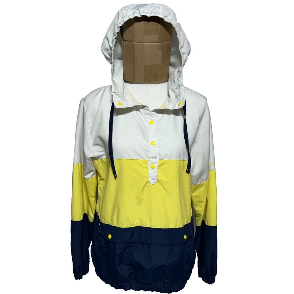 Columbia PFG Jacket Womens Medium Blue Yellow Omni Shield Hooded‎ Windbreaker